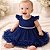 Vestido Para Bebê Azul Marinho Com Tulle e Renda Mesversario - Imagem 2