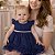 Vestido Para Bebê Azul Marinho Com Tulle e Renda Mesversario - Imagem 5