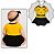 Body Fantasia Mesversario Para Bebê Abelhinha Preto e Amarelo - Imagem 3