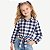Camisa Xadrez Menina Cowgirl Blusa Infantil Look Festa Junina Rodeio Azul - Imagem 1