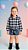 Camisa Xadrez Menina Cowgirl Blusa Infantil Look Festa Junina Rodeio Azul - Imagem 1