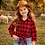 Camisa Xadrez Menina Cowgirl Blusa Infantil Look Festa Junina Rodeio Vermelho - Imagem 2