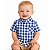 Camisa Xadrez Bebê Azul Cowboy Festa Junina Country Rodeio Infantil - Imagem 1