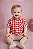 Camisa Bebê Junina Xadrez Vermelho Cowboy Festa Country Rodeio Infantil - Imagem 1