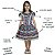 Vestido Junino Infantil Floral Azul 100% Algodão Festa São João - Imagem 2