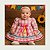 Vestido Junino Bebê Xadrez Rosa com Laço Colorido e Renda - Imagem 6
