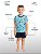 Conjunto Pijama Infantil Panda Azul 100% Algodão Verão - Imagem 2