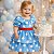 Vestido Infantil de Bolinhas Branca Tam 1 a 4 Anos Azul Galinha Pintadinha - Imagem 2