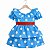 Vestido Infantil de Bolinhas Branca Tam 1 a 4 Anos Azul Galinha Pintadinha - Imagem 3