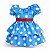 Vestido Infantil de Bolinhas Branca Tam 1 a 4 Anos Azul Galinha Pintadinha - Imagem 7