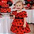 Vestido Infantil Festa de Bolinhas Pretas Tam 1 a 4 Anos Poá Vermelho LadyBug - Imagem 2