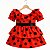 Vestido Infantil Festa de Bolinhas Pretas Tam 1 a 4 Anos Poá Vermelho LadyBug - Imagem 3