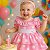 Vestido de Festa Infantil Poá Rosa Minnie 1 a 4 Anos Bola Branca - Imagem 2