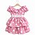 Vestido de Festa Infantil Poá Rosa Minnie 1 a 4 Anos Bola Branca - Imagem 3