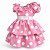 Vestido de Festa Infantil Poá Rosa Minnie 1 a 4 Anos Bola Branca - Imagem 7
