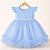 Vestido Infantil de Festa Com Renda e Tulle Azul Bebê Tam 1 ao 4 - Imagem 3