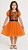 Vestido Infantil Festa Halloween Fantasia Menina com Tule e Renda Laranja - Imagem 1