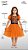 Vestido Infantil Festa Halloween Fantasia Menina com Tule e Renda Laranja - Imagem 2