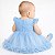 Vestido Bebê Festa Tulle Com Renda Cinto de Pérolas Azul Bebê - Imagem 6