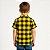 Camisa Infantil Xadrez Amarela e Preta Manga Curta com Bolso - Imagem 6
