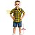 Camisa Infantil Xadrez Amarela e Preta Manga Curta com Bolso - Imagem 7