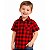 Camisa Infantil Xadrez Vermelho e Preto Manga Curta com Bolso - Imagem 1