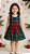 Vestido Infantil Natal Verde Xadrez com Laço Vermelho Elegante - Imagem 1
