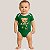 Body Torcedor Bebê Mêsversario Verde e Branco Infantil Porquinho Alegre Jogador - Imagem 1