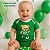 Body Torcedor Bebê Mêsversario Verde e Branco Infantil Porquinho Alegre Jogador - Imagem 3