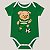 Body Torcedor Bebê Mêsversario Verde e Branco Infantil Porquinho Alegre Jogador - Imagem 5