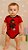 Body Torcedor Bebê Mêsversario Vermelho e Preto Infantil Jogador - Imagem 1