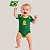 Body Torcedor Bebê Mêsversario Verde e Amarelo Infantil Canário Alegre Jogador Brasil - Imagem 1