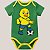 Body Torcedor Bebê Mêsversario Verde e Amarelo Infantil Canário Alegre Jogador Brasil - Imagem 4