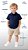 Camisa Infantil Masculina Lisa em Tricoline 100% Algodão Manga Curta Azul Marinho - Imagem 2