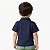 Camisa Infantil Masculina Lisa em Tricoline 100% Algodão Manga Curta Azul Marinho - Imagem 6