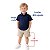 Camisa Infantil Masculina Lisa em Tricoline 100% Algodão Manga Curta Azul Marinho - Imagem 7