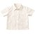 Camisa Infantil Masculina Lisa em Tricoline 100% Algodão Manga Curta Bege - Imagem 3