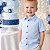 Camisa Infantil Masculina Lisa em Tricoline 100% Algodão Manga Curta Azul Claro - Imagem 2