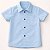 Camisa Infantil Masculina Lisa em Tricoline 100% Algodão Manga Curta Azul Claro - Imagem 3