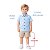 Camisa Infantil Masculina Lisa em Tricoline 100% Algodão Manga Curta Azul Claro - Imagem 7