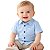 Camisa Infantil Lisa Para Bebê Menino Social Festa Mesversário Azul Claro Tricoline - Imagem 1