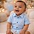 Camisa Infantil Lisa Para Bebê Menino Social Festa Mesversário Azul Claro Tricoline - Imagem 2