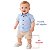 Camisa Infantil Lisa Para Bebê Menino Social Festa Mesversário Azul Claro Tricoline - Imagem 7