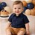 Camisa Infantil Lisa Para Bebê Menino Social Festa Mesversário Azul Marinho Tricoline - Imagem 2
