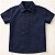 Camisa Infantil Lisa Para Bebê Menino Social Festa Mesversário Azul Marinho Tricoline - Imagem 3