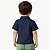 Camisa Infantil Lisa Para Bebê Menino Social Festa Mesversário Azul Marinho Tricoline - Imagem 6