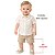 Camisa Infantil Lisa Para Bebê Menino Social Festa Mesversário Bege Tricoline - Imagem 7