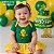 Body Bebê Menina Torcedora Futebol Verde e Amarelo Brasil com Saia Rodada - Imagem 2