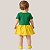 Body Bebê Menina Torcedora Futebol Verde e Amarelo Brasil com Saia Rodada - Imagem 5