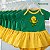 Body Bebê Menina Torcedora Futebol Verde e Amarelo Brasil com Saia Rodada - Imagem 7